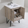 Bosco 24"Bathroom Vanity With Quartz Countertop, Matching Mirror, Nature Wood