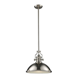 Landmark Lighting - Landmark Lighting 66128-1 Chadwick 1-Light Pendant in Satin Nickel - Pendant Lighting