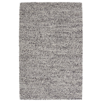 Scandinavia Dula Braiden Scd26 Solid Color Rug, Gray and Ivory, 10'0"x14'0"