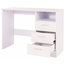 Dressing Table, High Gloss White MDF With 3 Storage Drawers and Open Shelf
