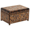 Large Carved Wood Coromandel Box in Antique Gold