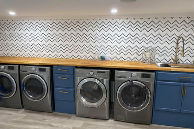 Inspiration for a modern laundry room remodel in Bridgeport