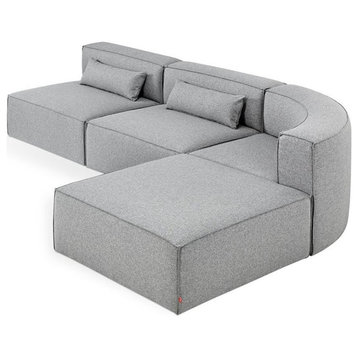 Mix Modular 4-Pc Wedge Sectional,Parliament Stone