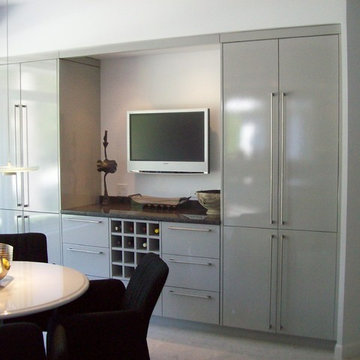 Dry Bar with Wine Storage Compartment. Huge Storage Cabinets