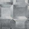 CUBE Gray Leather Area Rug, 12x16ft