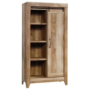 Pemberly Row 6 Shelf Storage Cabinet in Craftsman Oak
