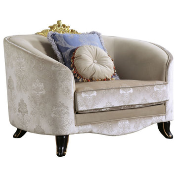 Sheridan Chair With 2 Pillows, Cream Fabric
