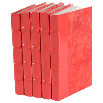 Patent Leather Books, Coral, Set of 5