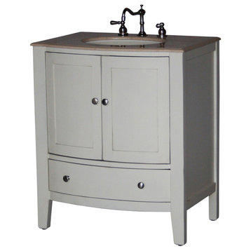 30" Contemporary Style Single Sink Bathroom Vanity Model 4512-30IV BE