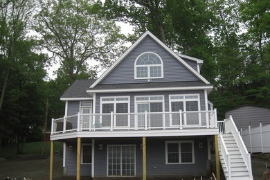 Example of a beach style exterior home design in Boston