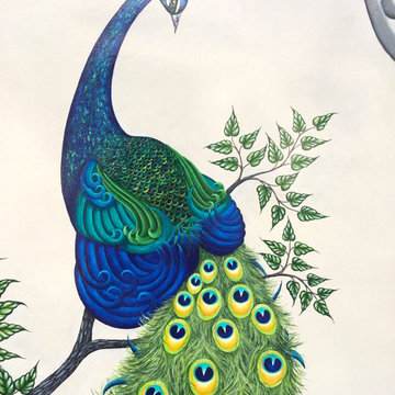 Beverly Hills Peacock Garden Mural