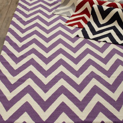 Exquisite Rugs "Delia Chevron" Flatweave Rug - Rugs