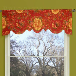 Priority Home & Design - Custom Scalloped Flat Valance Waverly Saison de Printemps French Country - Valances