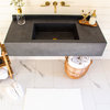 Concrete Wall Hanging Vanity With Backsplash 48'', Portland Gray, Box Sink