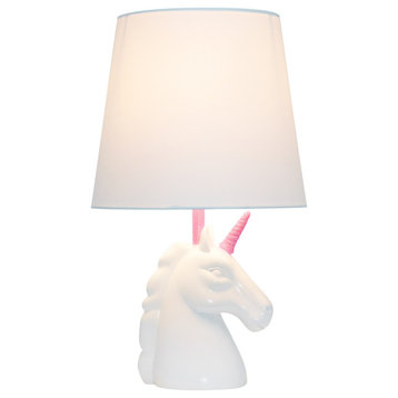 Sparkling Pink and White Unicorn Table Lamp