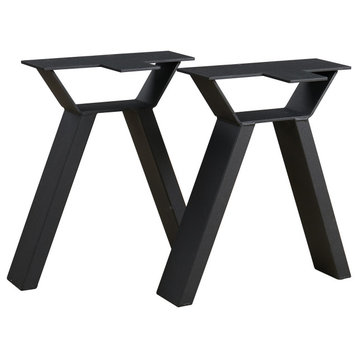 A Type Heavy Duty Table Leg for DIY, Black, 16''