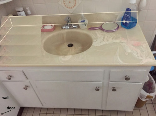 48 Vanity Top Sink Flush To Wall, How To Measure A Bathroom Vanity Top