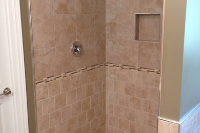 Custom Tiled Shower and Tub Deck