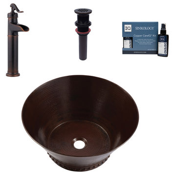 Best Copper 16.5" Vessel Bath Sink with Ashfield Faucet Kit