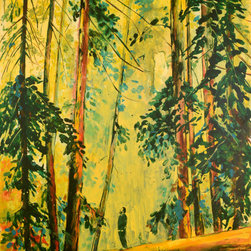 Man in forest - Paintings