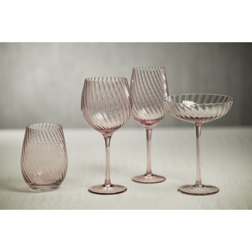 Sesto Optic Swirl Red Wine Glasses, Set of 6, Lilac