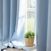 Flame Retardant Thermal Insulated Blackout Curtain, Sky Blue, 52"x96"