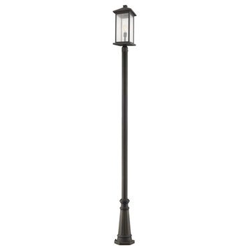 1 Light Outdoor Post Mount Lantern in Seaside Style - 14.25 Inches Wide by