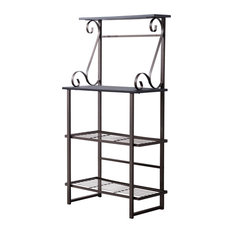 50 Most Por Baker S Racks For 2019 Houzz Kalamazoo 4 Tier Free Standing Kitchen Bakers Rack Pewter Metal Black Wood