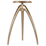 Meridian Furniture - Clara Aluminum Adjustable Bar/Counter Stool, Gold - Minimalist decor craves this Clara bar/counter stool. This stool features sturdy aluminum construction in a gold finish that adds an industrial slant to your kitchen or home bar space. Built from metal for strength and endurance, this stool features an adjustable design that allows you to screw the seat up or down to transform its height with just a few turns from a minimum of 28 inches to a maximum of 33.