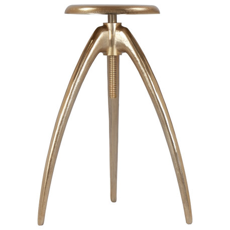 Clara Aluminum Adjustable Bar/Counter Stool, Gold