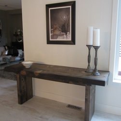 Urban Tree Salvage - Reclaimed Live Edge Spruce Slab Console Table - Console Tables