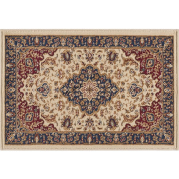 Kirsten Transitional Border Area Rug, Ivory, 2'x3'