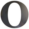 Rustic Large Letter "O", Painted Black, 18"