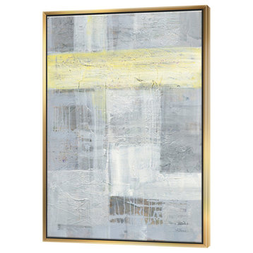 Designart Patchwork Abstract I Modern Framed Canvas Art, Gold, 30x40