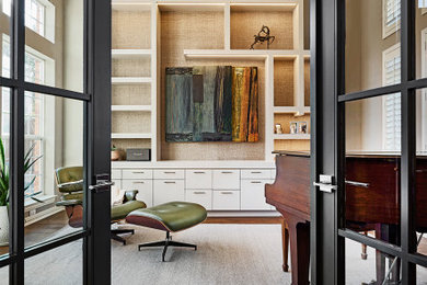 Home office - transitional home office idea in Dallas