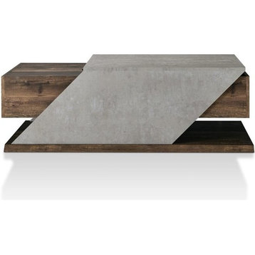 Furniture of America Menster Modern Wood Storage Coffee Table in Reclaimed Oak