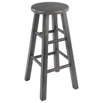 Winsome Ivy 24" Transitional Solid Wood Counter Stool in Rustic Gray