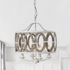 18.89 in 4-Light Cage in Wood Chandelier