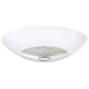 3x75W Ceiling Light, Chrome Finish & White Coated Glass, Clear Crystals
