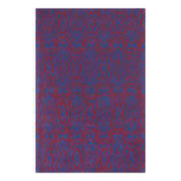 Chandra Condit Con8800 Rug, Red/Blue, 2'0"x3'0"