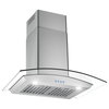 Stainless Steel and Glass Range Hood 30" With LED Buttons