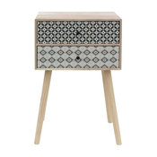 Nordico Scandinavian Bedside Table, 2 Drawers