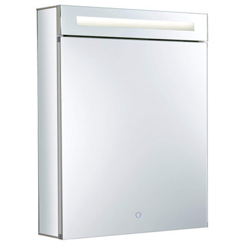 Bathroom LED Medicine Cabinet, Recessed/Surface Mount, 24"x30", Right Hand