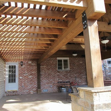 Charcoal Grill Kitchen with Fireplace