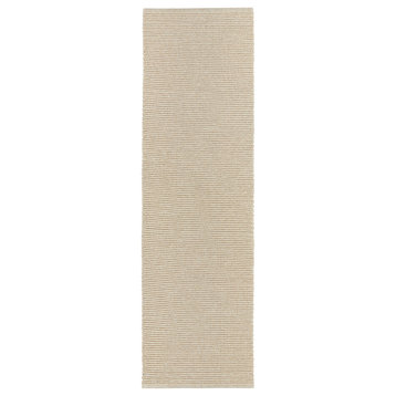 Jaipur Living Raynor Indoor/ Outdoor Solid Beige/ Ivory Area Rug, 2'6"x8'