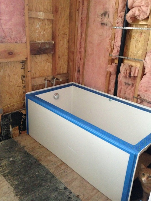 Ideas For 1 Foot Space At End Of Tub, How To Install Walls Around A Bathtub