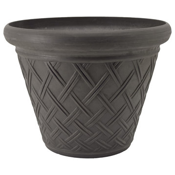 Basket-Weave Pot, Dark Charcoal