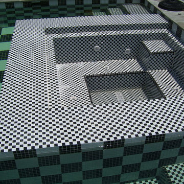 Checkerboard Glass Tile Pool