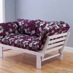 Elite White Futon Lounger in Wildcat - Sofas