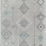 Rugs America - Rugs America Bodrum BR15K Tribal Moroccan Native Turquoise Area Rugs, 8'x10' - Going for an ethereal feel in your bedroom, dining room, or living room? You deserve the CosmoLiving's Jenna rug, for real. A stunning example of Moroccan-inspired beauty from the Soleil collection, this sturdy, soft-touch rug delivers a show-stopping dove gray base with hints if sky blue, slate gray, and white in its allover tribal diamond print.Features